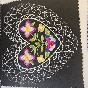 Handmade machine embroidery patch